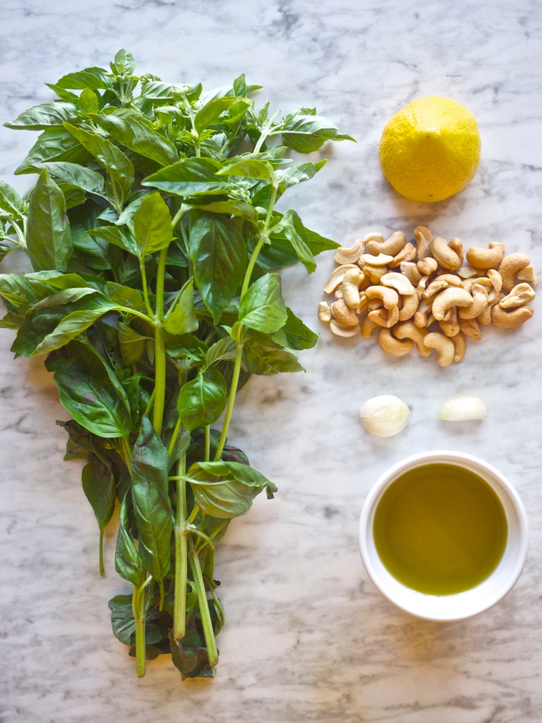 Kiwi and Peach: Cashew Basil Pesto