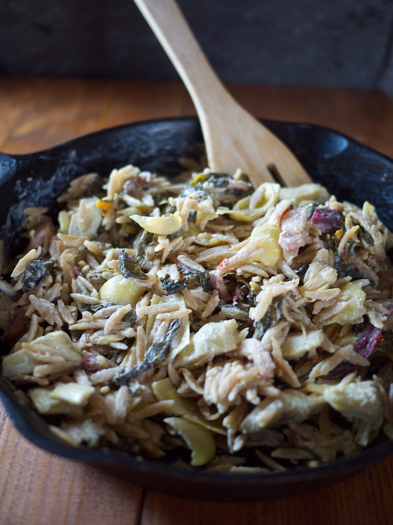 Chard Art Orzo from Kiwi and Peach